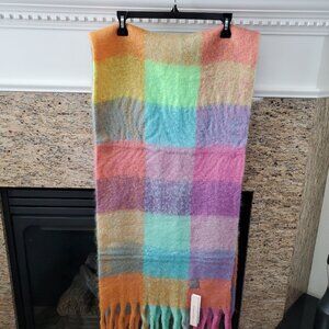 AQUA Classic Plaid Oversized Scarf